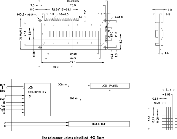 LCD- PC1601A